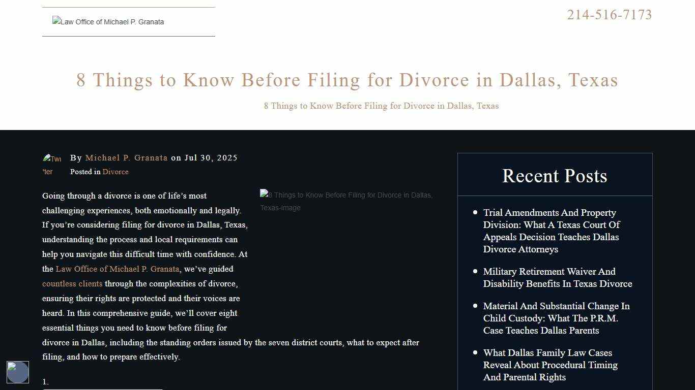 8 Things to Know Before Filing for Divorce in Dallas, Texas in 2026