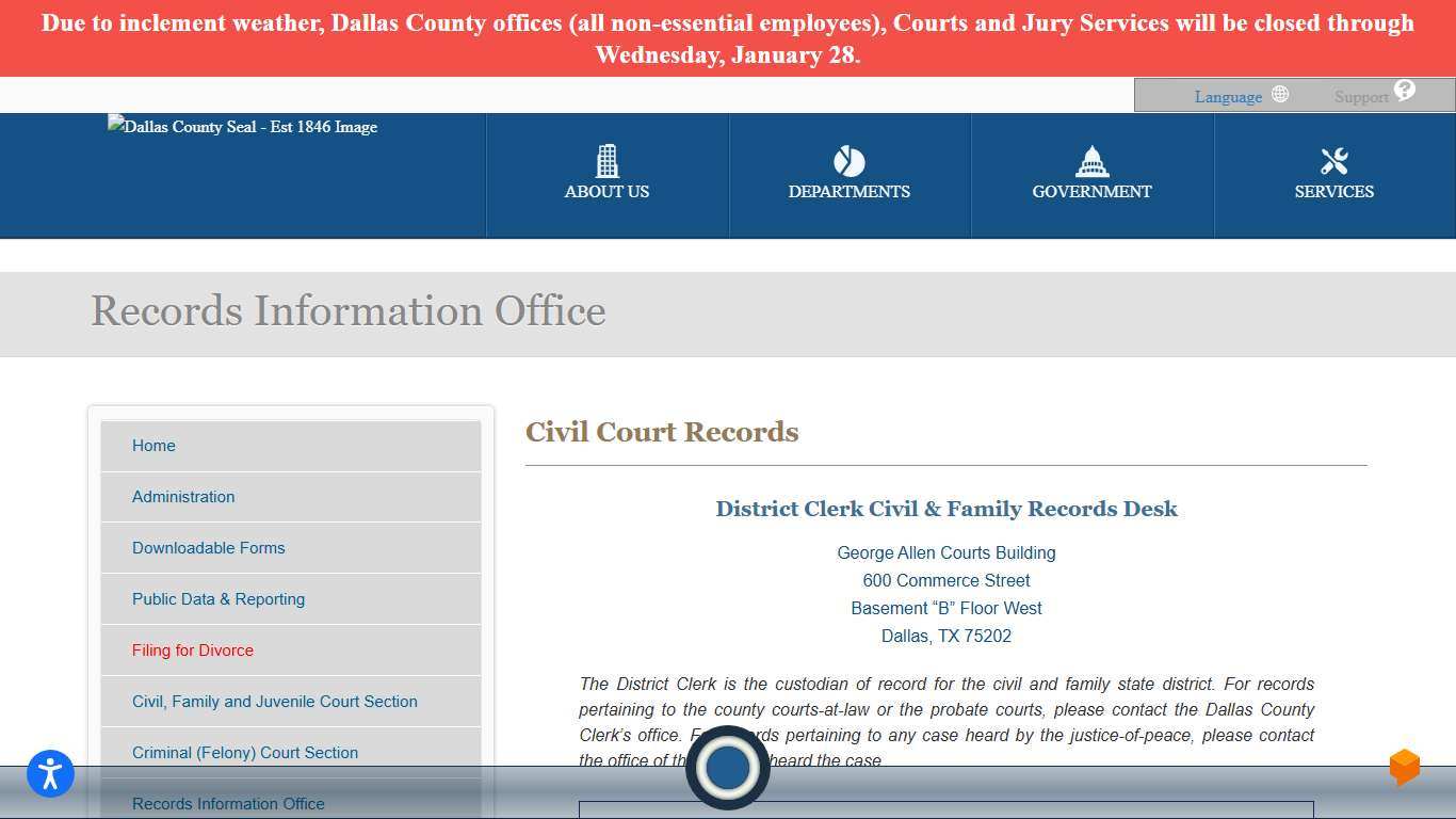 District Clerk Civil Court Records